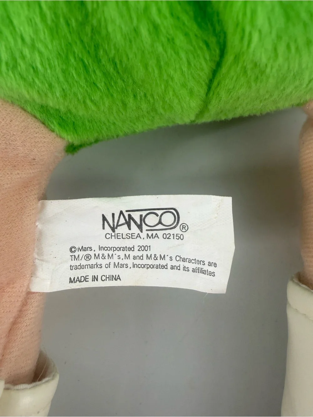 Vintage 2001 Nanco Green M&M Plush 17